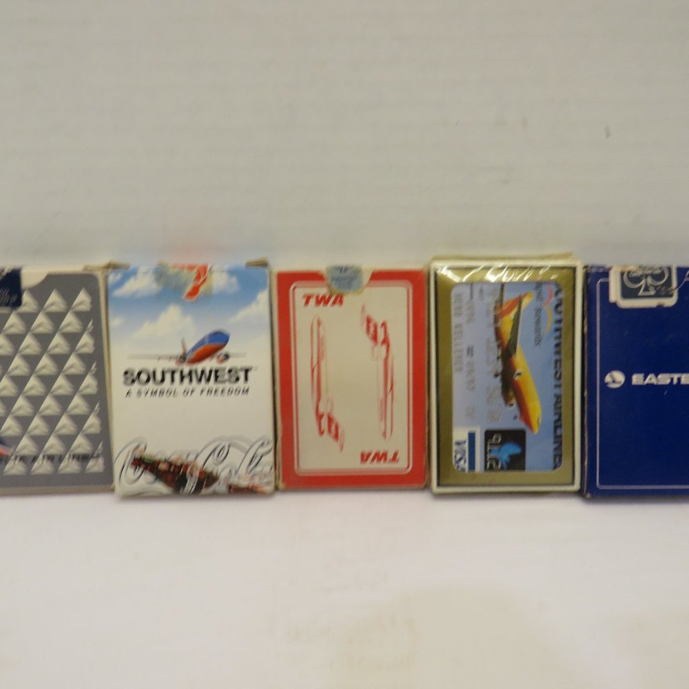 VTG Lot Poker Cards Airlines Easter Southwest TWA Delta Braniff 4 Decks Sealed